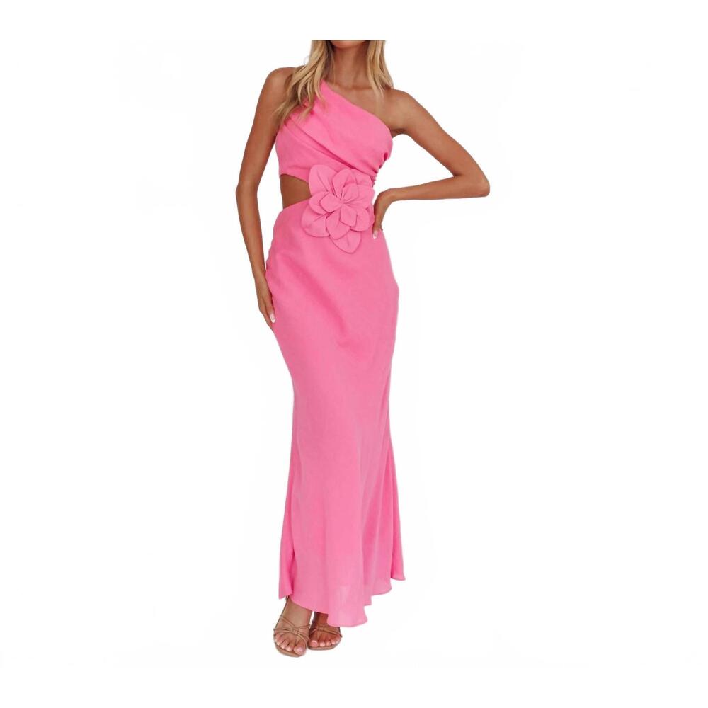 NEW ONE & ONLY one shoulder asymmetric dress in pink